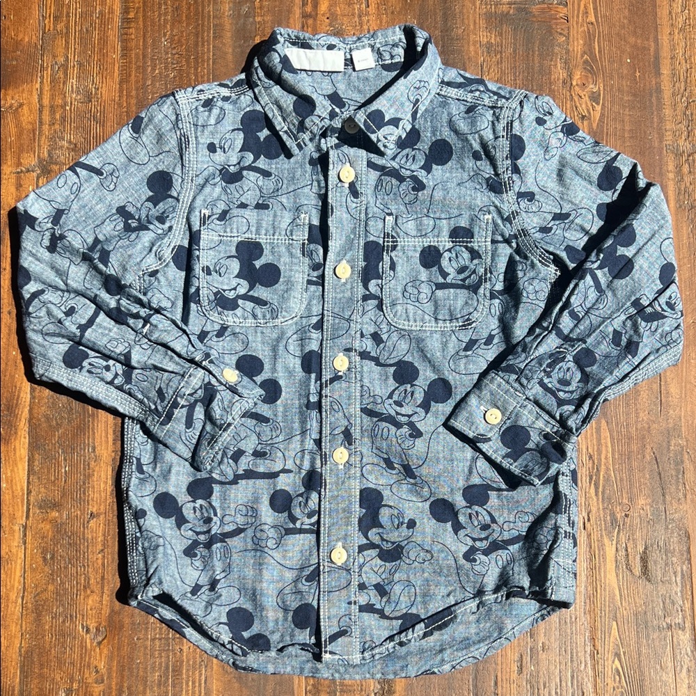 GAP Disney Baby Blue Patterned Shirt